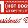 Sonic: $1 Hot Dogs on Monday, February 19, 2018