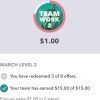 Ibotta March 2018 Teamwork Bonus Level 2