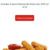 Sonic $.99 Mozzarella Sticks TODAY 4/12