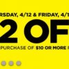 Dollar General: $2 off $10 purchase thru 4/13