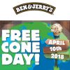 Ben & Jerry’s FREE CONE DAY April 10th 12-8pm