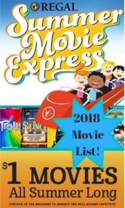 Regal Cinemas Summer Movie Express $1 Summer Movie List for 2018 #