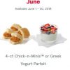Chick-Fil-A Calendar Card June 2018 FREE Item