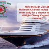 Hallmark Channel Sail the Holiday Seas Disney Cruise Sweepstakes (enter by 7/26!)