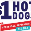 Sonic: $1 Hot Dogs on Wednesday, September 19, 2018