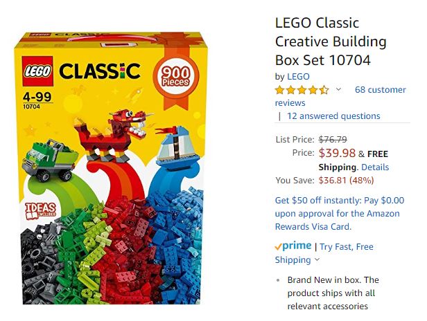 lego classic creative box 900 pieces 10704