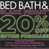 Bed, Bath and Beyond Black Friday 2018 | 20% off ENTIRE purchase 6am-noon