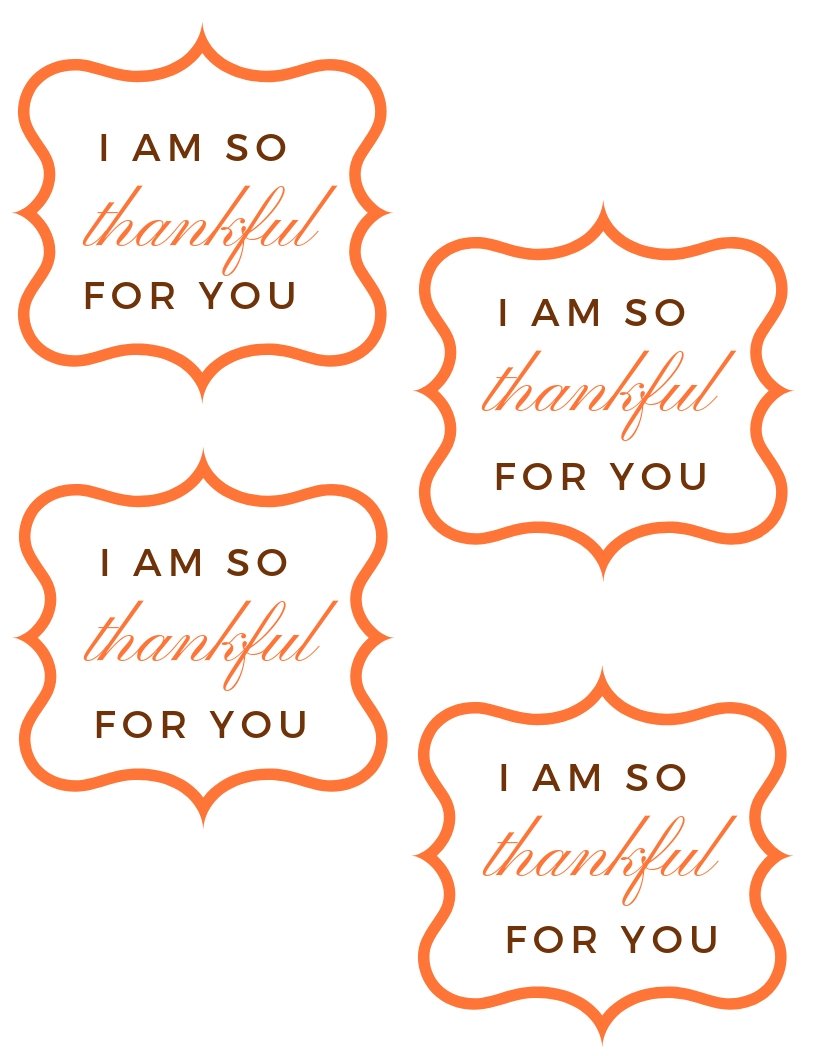 FREE "So Thankful For You" Printable Gift Tag for Thanksgiving