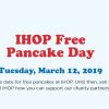 *Reminder* IHOP FREE Pancake Day on March 12, 2019