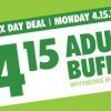 *TODAY* Cici’s Pizza $4.15 Buffet Tax Day Deal on Monday, April 15th