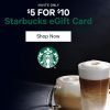 Groupon: $10 Starbucks Gift Card for $5 (email)