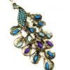 Vintage Peacock Jeweled Pendant Necklace under $2 shipped