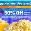 Sunday, January 19: 50% off Popcorn at Regal Cinemas #NationalPopcornDay