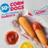 Sonic $.50 Corn Dogs on March 12, 2020
