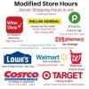 Visual Guide to New Store Hours including Senior Shopping Hours