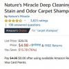 HURRY!  Nature’s Miracle Deep Cleaning Pet Carpet Shampoo 64oz under $5 (save over $15!!)