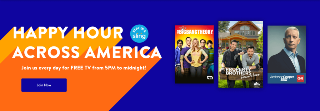 FREE Sling Live TV from 5pm-Midnight (last week to use it!)