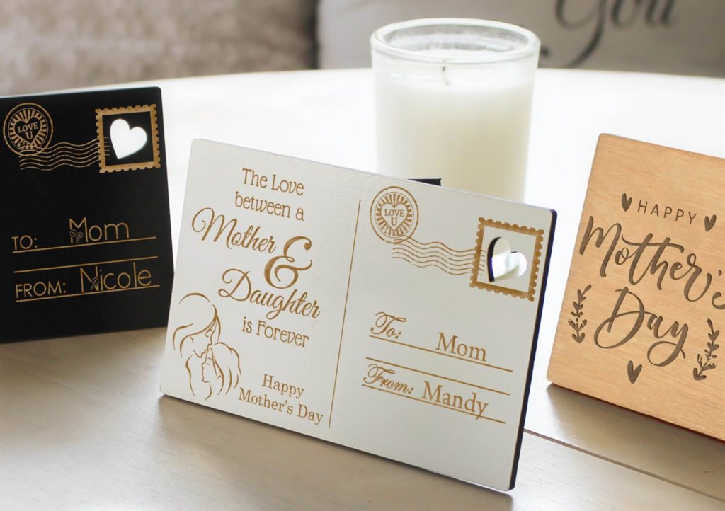 Unique Mother’s Day Gift: Personalized Engraved Wooden Postcard Plaques $8.99 SIHPPED!