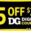 Dollar General $5 off $25 on Saturday, 8/6/22