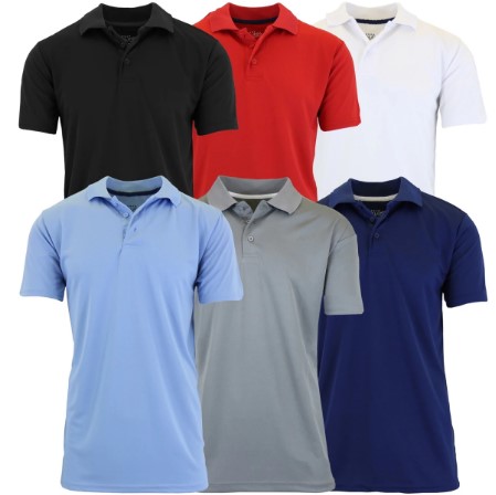 Tagless Moisture-Wicking Polos 3 Pack $24.99 SHIPPED | Your Choice of ...