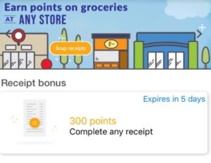 25 points per receipt in fetch rewards