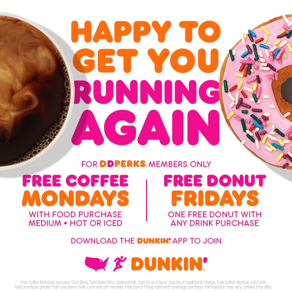Dunkin’ Donuts FREE COFFEE Mondays for DD Perks Members