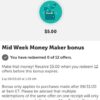 Ibotta Mid-Week Money Maker $5 Bonus thru 9/2