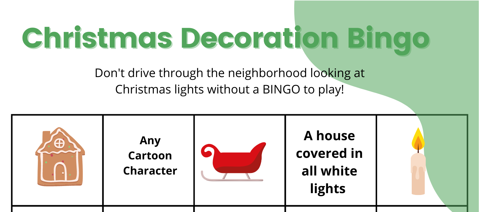 Free Printable Christmas Lights and Decorations BINGO!