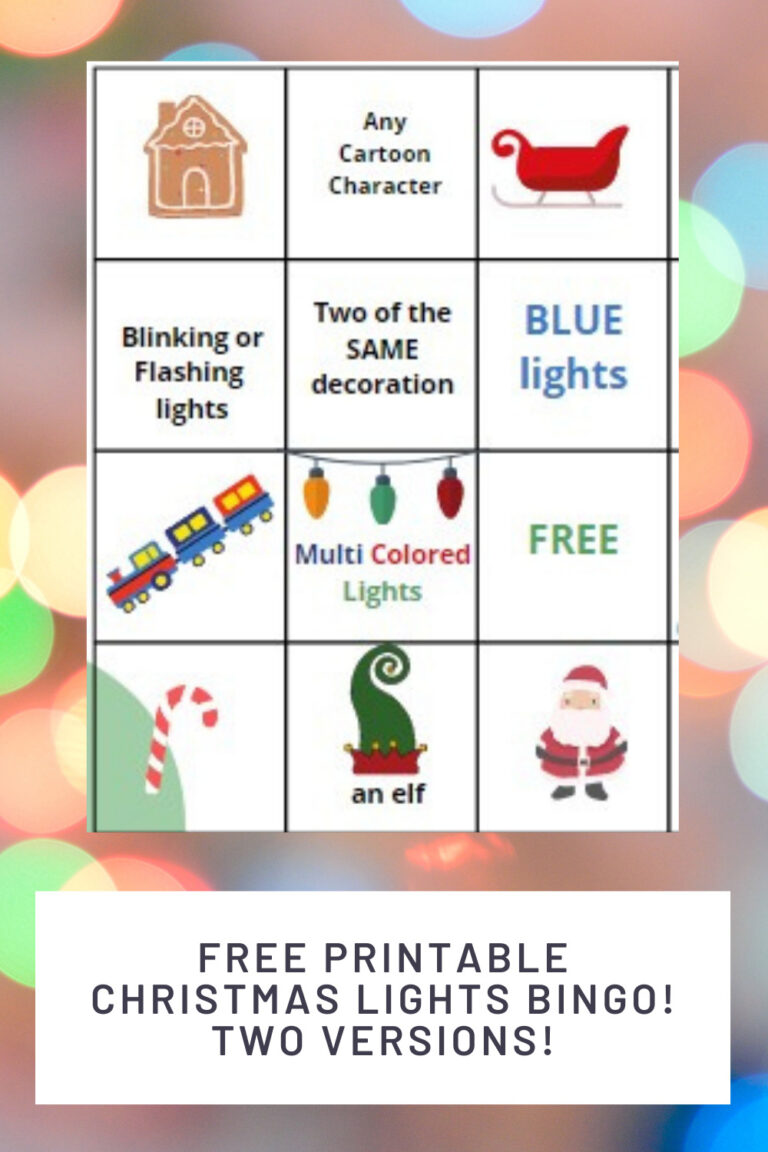 Free Printable Christmas Lights and Decorations BINGO!