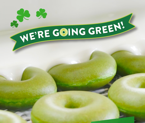 Krispy Kreme: Wear GREEN for a FREE Doughnut 3/16-3/17