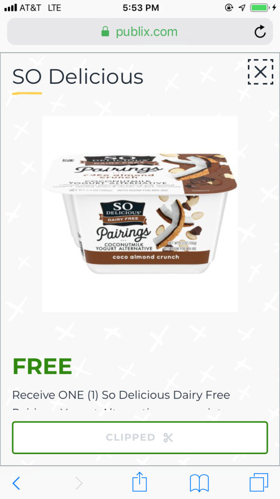 Publix: FREE So Delicious Dairy Free Pairings after Digital Coupon!
