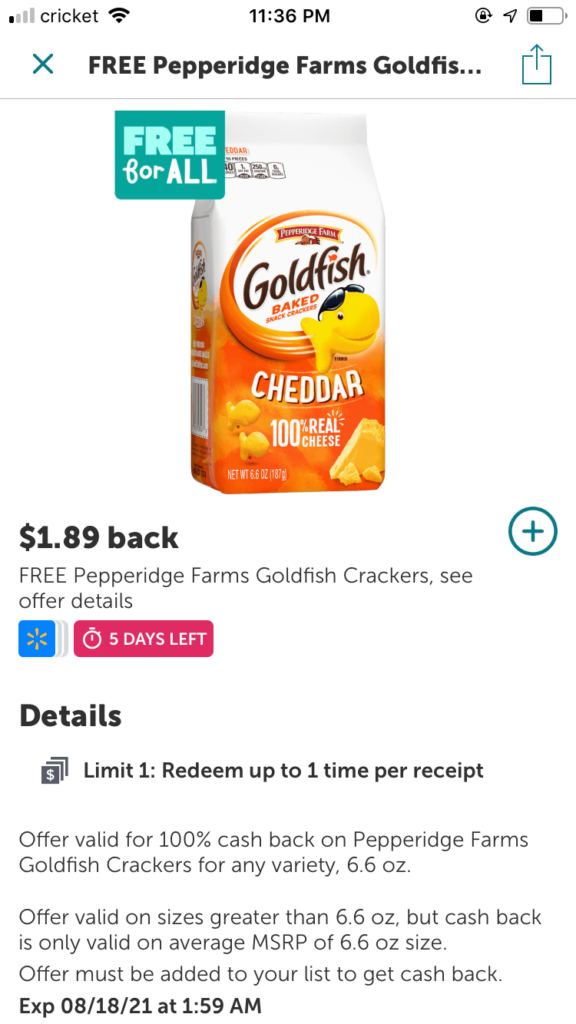 Walmart: FREE Pepperidge Farm Goldfish using only your phone!