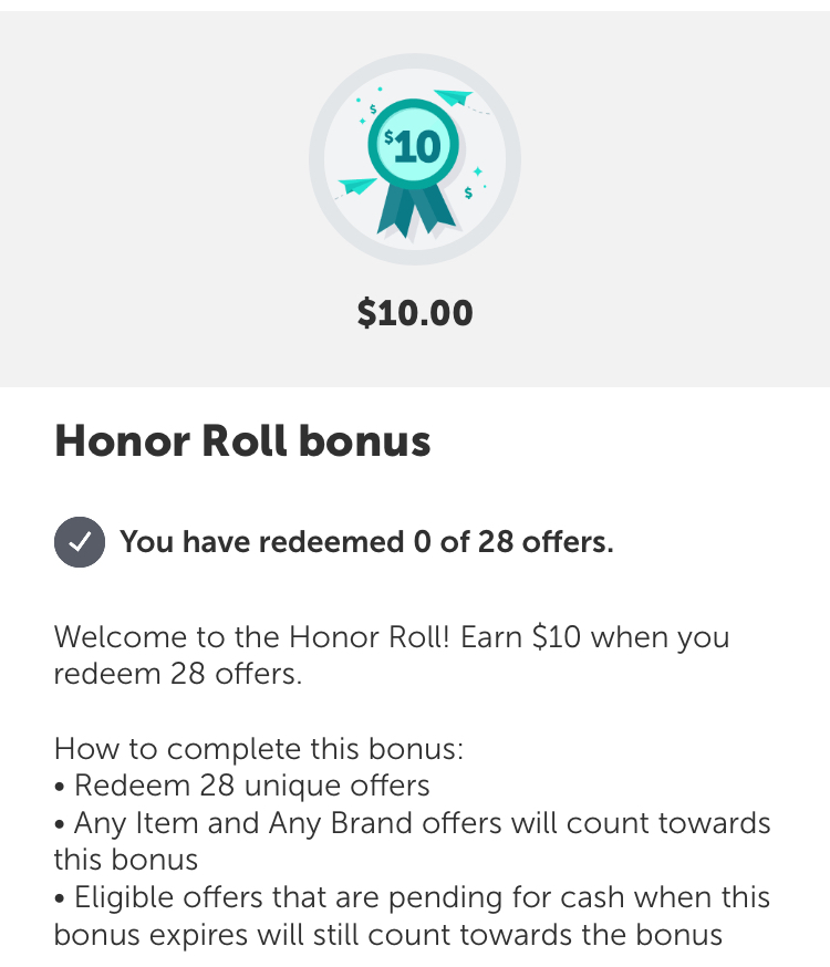 Ibotta $10 Honor Roll Bonus + Unlock Extra Credit!
