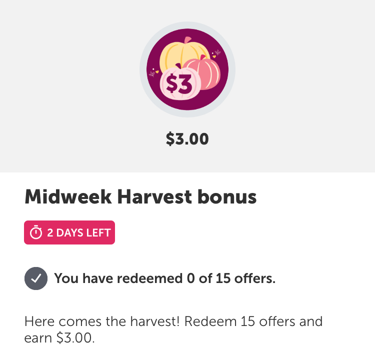 Ibotta: NEW $3 Mid-Week Harvest Bonus + FREE Thanksgiving Dinner