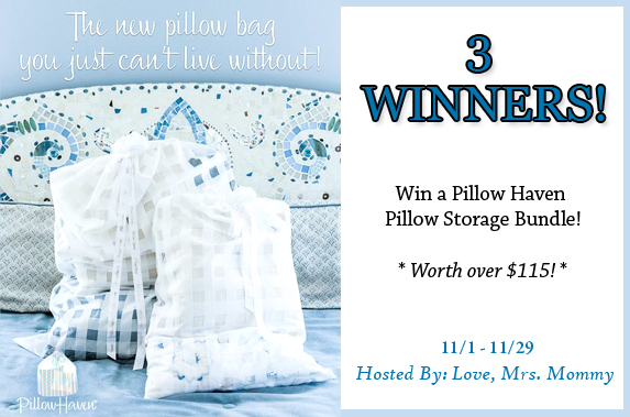 Giveaway! Pillow Haven Pillow Storage Bundle ($115 RV) 3 Winners!