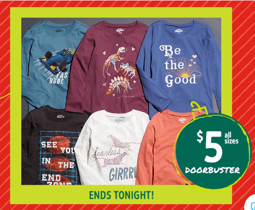 Osh Kosh: $5 Graphic Tees TODAY only!