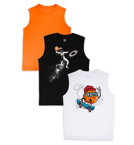 Athletic Works Boys 3-Pack Muscle Shirts Sizes 4-18 just $3.99!