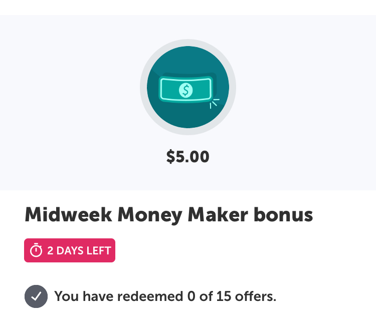 Ibotta: NEW $5 Mid Week Money Maker Bonus
