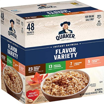 Amazon: Quaker Oatmeal 48 Count Variety Pack under $9!