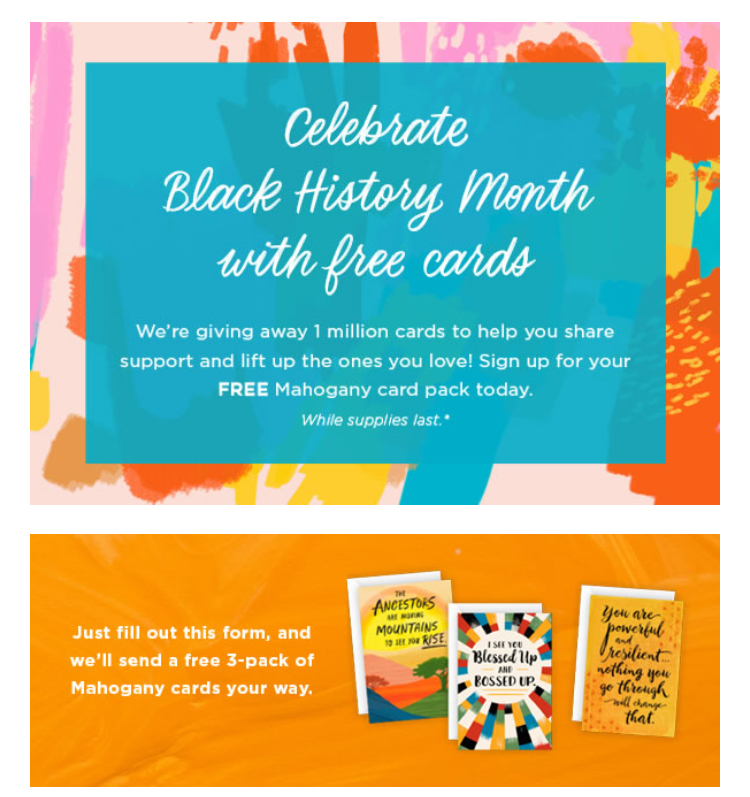 Request a FREE Hallmark Mahogany Greeting Card Pack!