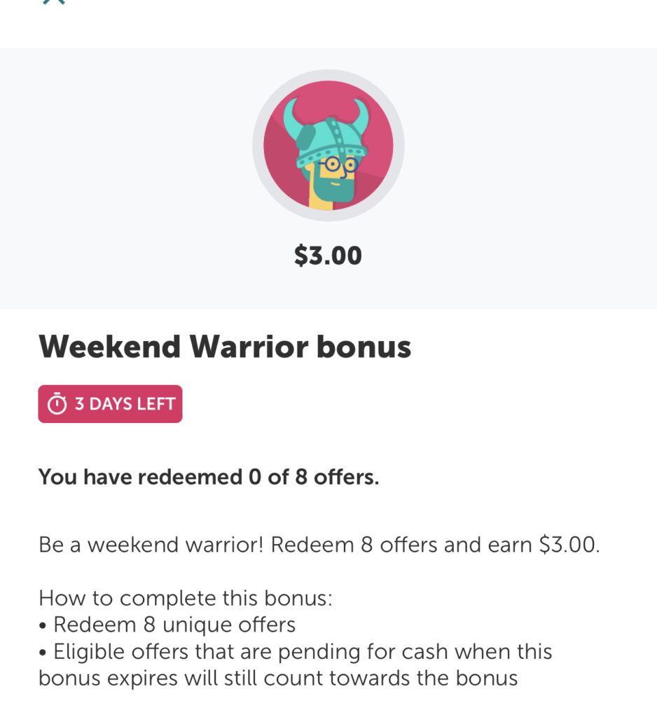 Ibotta Weekend Warrior $3 Bonus
