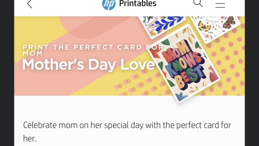 Print Free Mother’s Day Cards from the HP Smart App!
