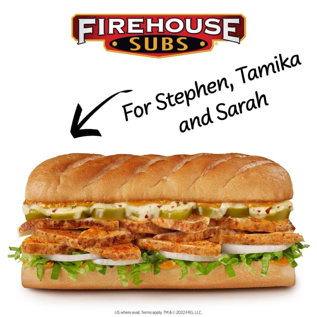 Firehouse Subs Name of the Day | Free Subs on May 15th