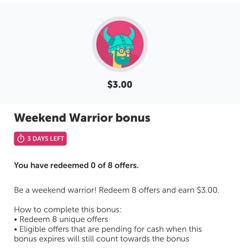 Ibotta: New $3 Weekend Bonus