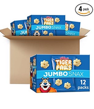 Kellogg’s Tiger Paws Jumbo Snax 12 Count (Pack of 4) under $11!