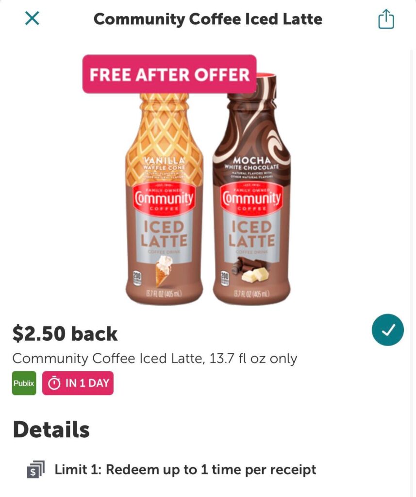 Ibotta: FREE Community Coffee Iced Latte at three stores!