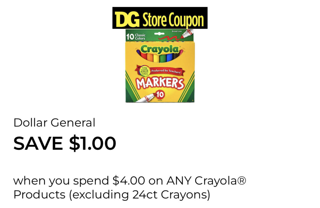Dollar General: Crayola School Supplies Digital Coupon