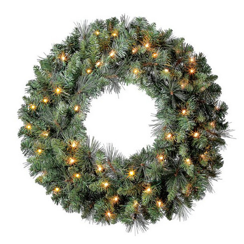 Walmart:  Pre-Lit Clear Scottsdale Pine Artificial Christmas Wreath, 24″ – $6.99