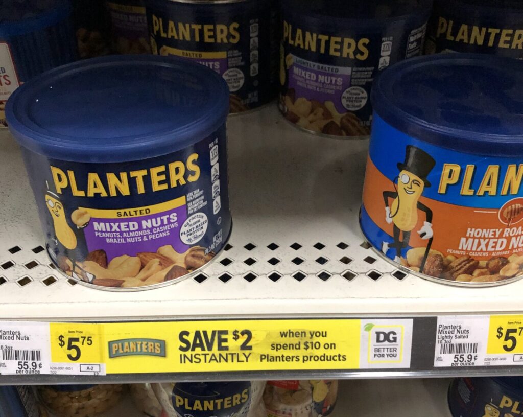 Dollar General Planters Mixed Nuts Deal – under $4 for TWO!