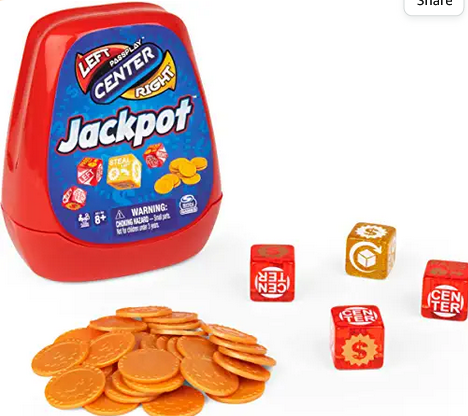 *Stocking Stuffer!* Left Center Right, Jackpot Dice Game under $3!